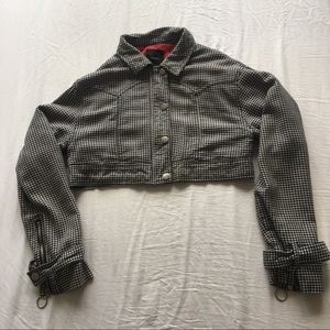 Forever 21 crop top jacket black and white size m